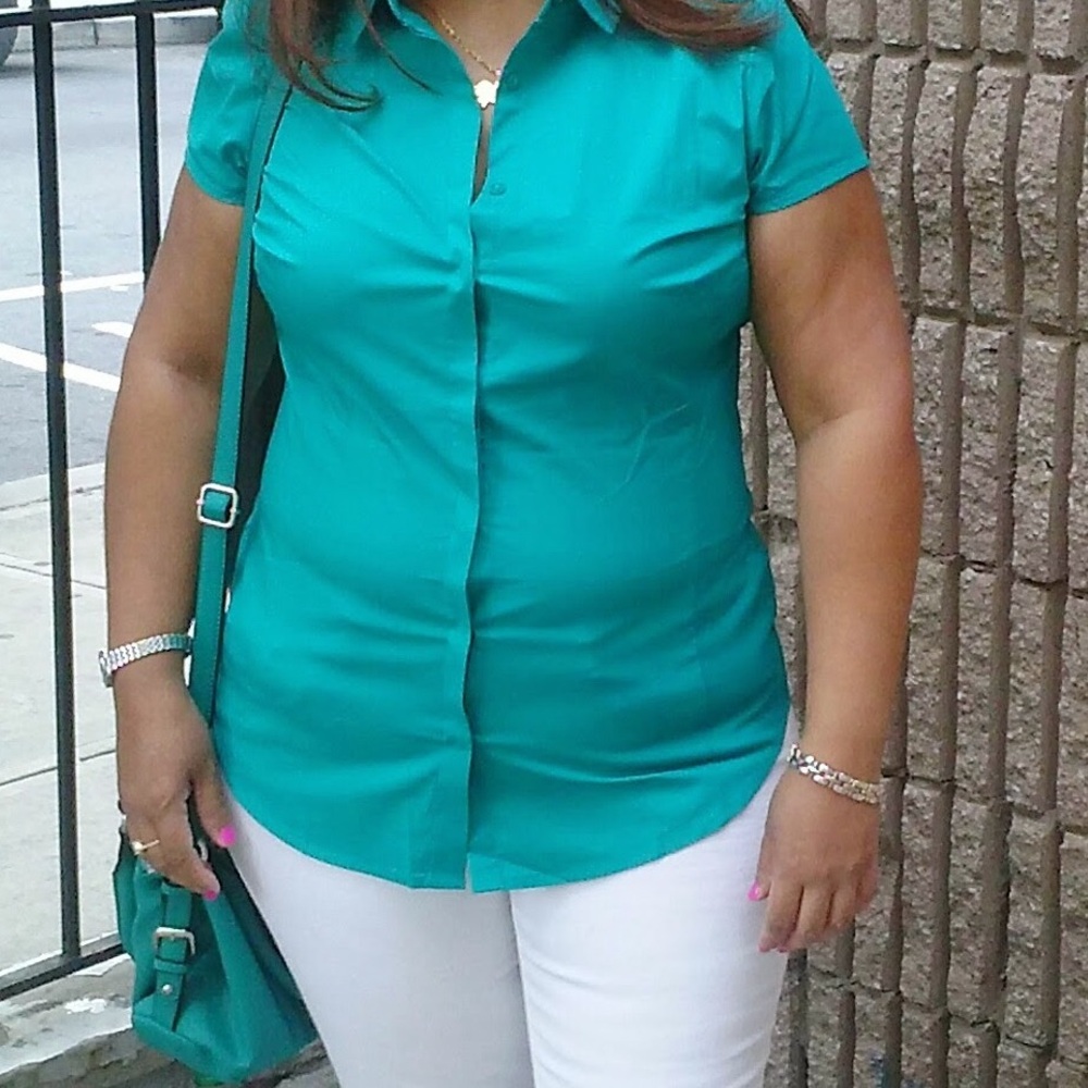 Worthington Teal Button Down Shirt